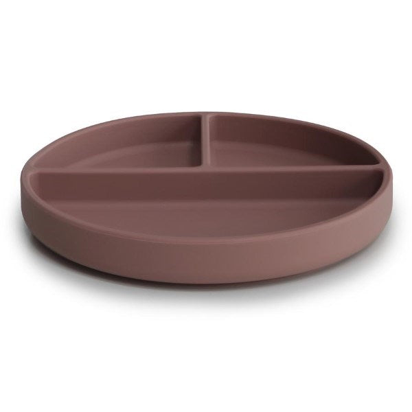 Mushie Silicone Suction Plate- Cloudy Mauve (7463387005154)