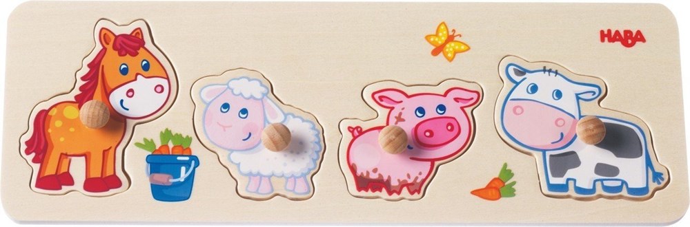 Haba Clutching Puzzle Baby farm animals (6823020495030)