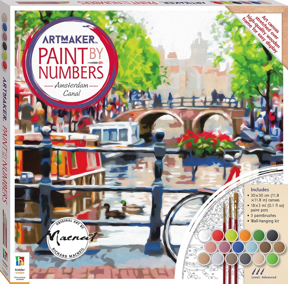 Hinkler Art Maker Paint by Numbers Canvas Riding Along the Canal (8264137638114)