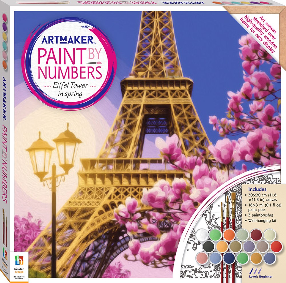 Hinkler Art Maker Paint by Numbers Canvas Eiffel Tower (8264137834722)
