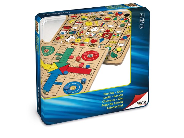 Cayro Games Parcheesi (Ludo) and Goose - Metal Box (6823367442614)