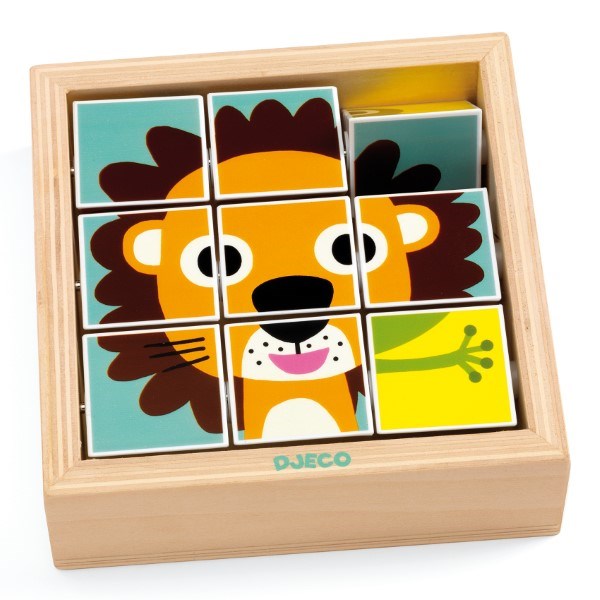 Djeco 9 Wooden Blocks Puzzle - Tournanimo (6906322354358)