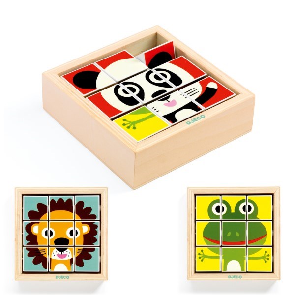 Djeco 9 Wooden Blocks Puzzle - Tournanimo (6906322354358)