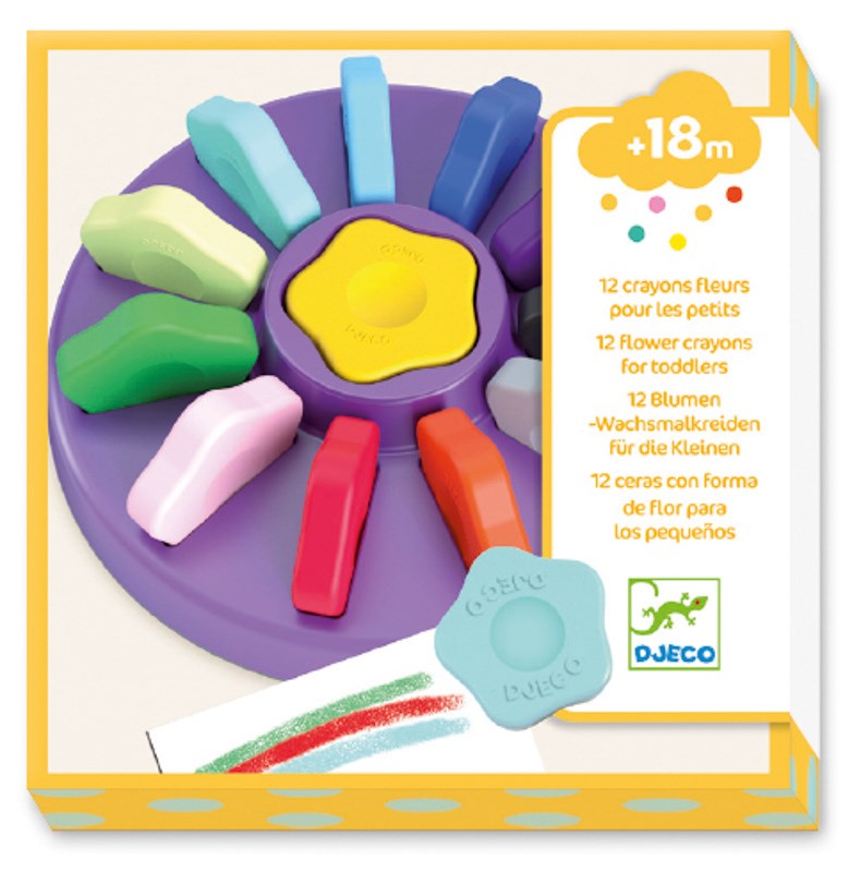 Djeco 12 Flower Crayons for Toddlers (7762937020642)