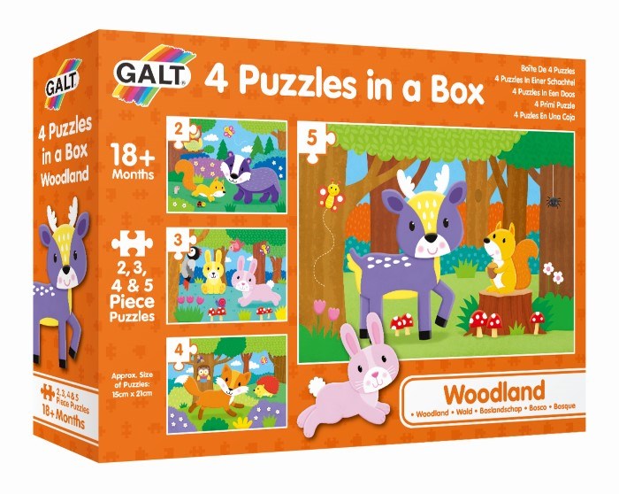 Galt 4 Puzzles in a Box Woodland (6823356661942)