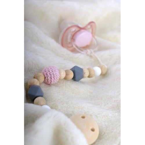 xKikadu Soother Chain Rose and Grey (6822799737014)