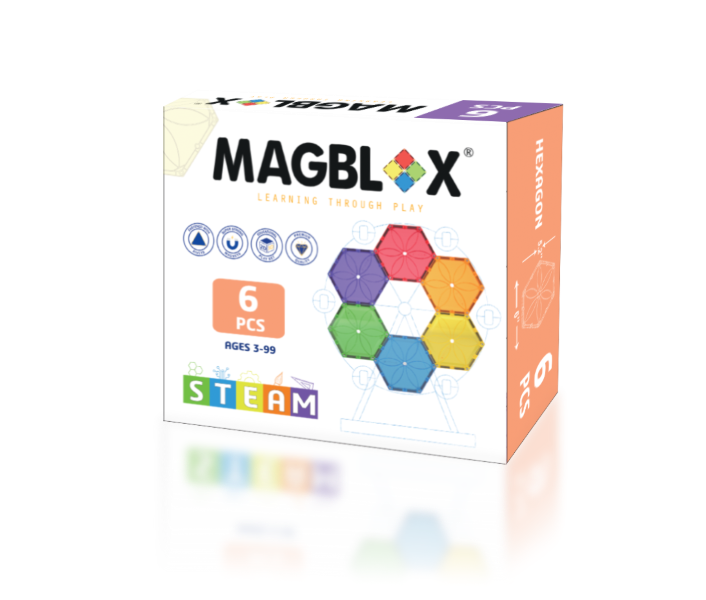 Magblox 6 Pcs Hexagon- Vivid (7626122526946)