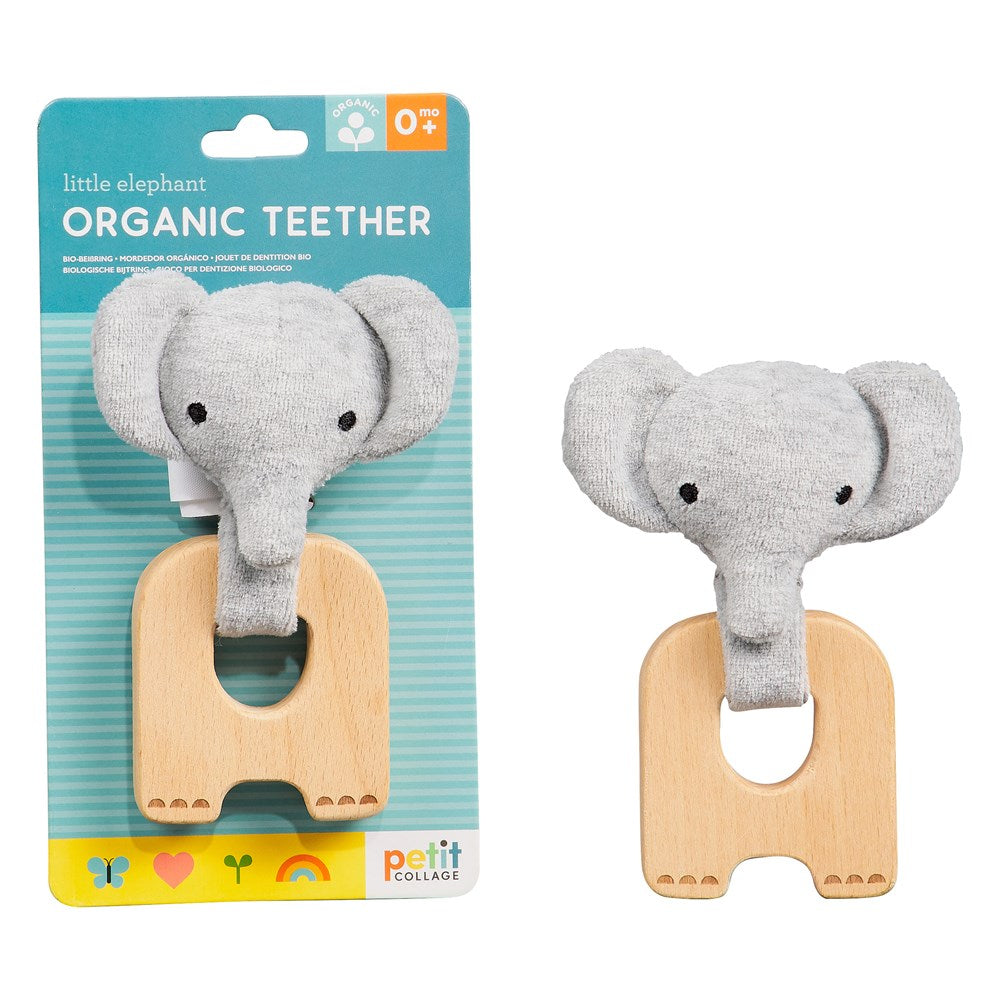 Petit Collage Little Elephant Organic Teether (6822805471414)