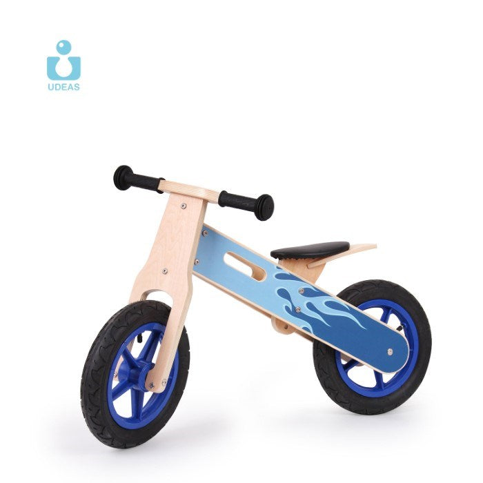 Udeas wooden balance bike blue fire (12' wheel) Air Tire (7645429596386)