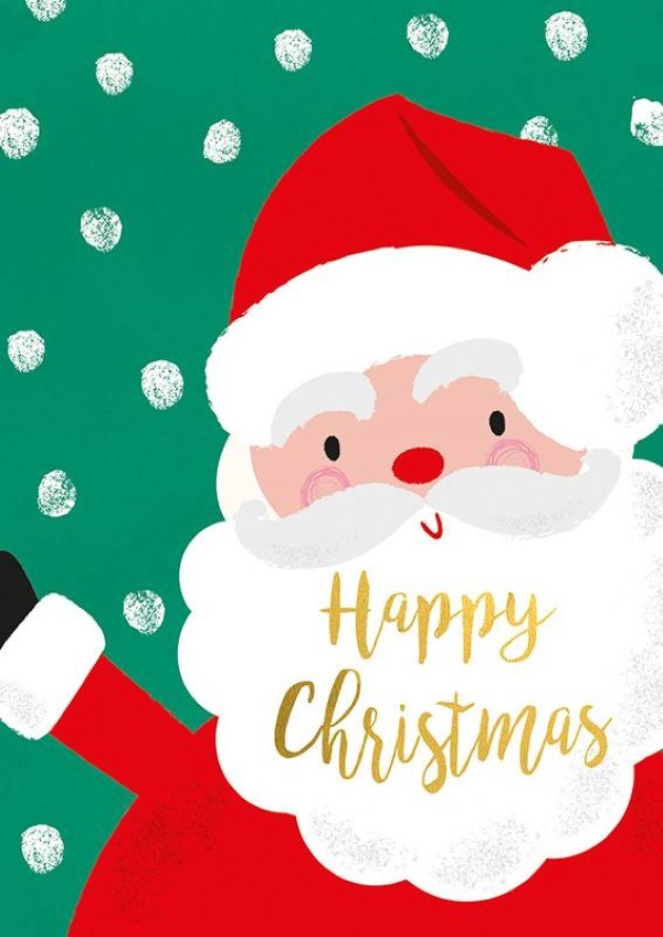 Happy Christmas Card- Santa (7097058263222)