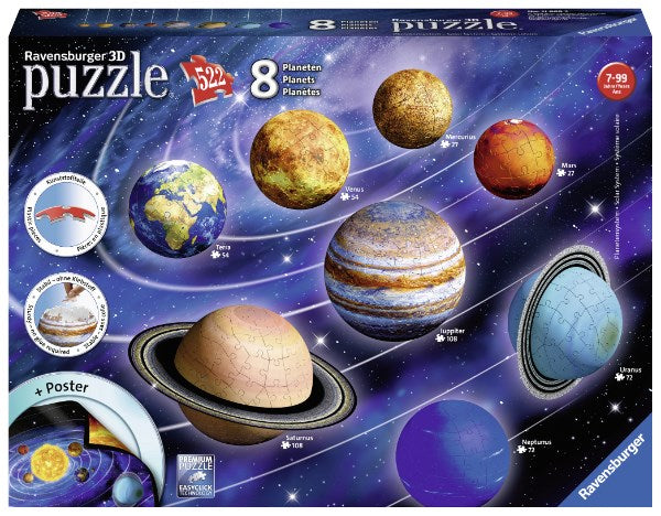 Ravensburger Solar System 8 Planets 3D Puzzle 522pc (6822753009846)