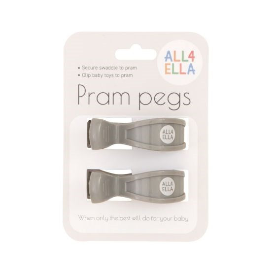 All4Ella Pram Pegs - 2 Pack - Grey (8266143006946)