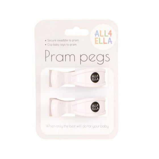 All4Ella Pram Pegs - 2 Pack - White (8266142908642)
