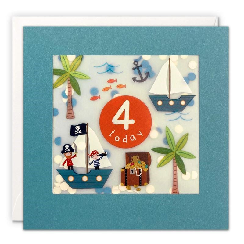 James Ellis - Age 4 Boy Pirates - Shakies 1st Birthday Card (7726508867810)