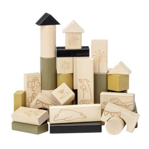 MICKI Premium - Wooden Building Blocks 40 pcs (7938612953314)