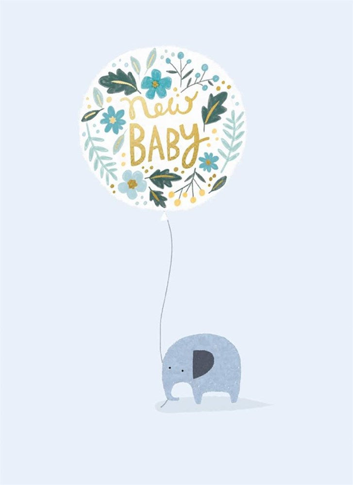 Museums & Galleries - Blue Baby Elephant - Baby Card (7726509064418)