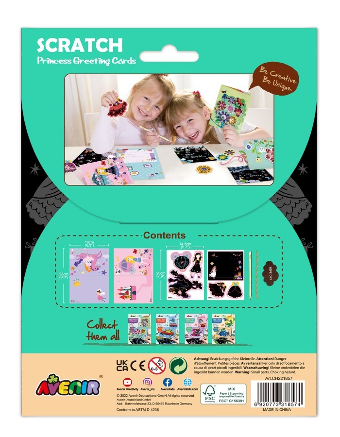 Avenir Scratch Greeting Card Princesses (8096336511202)