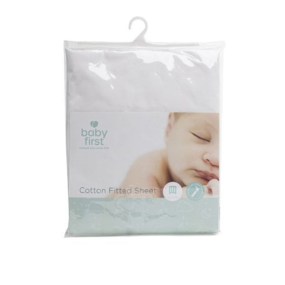 Baby First Cot Fitted Sheet White (8266143826146)