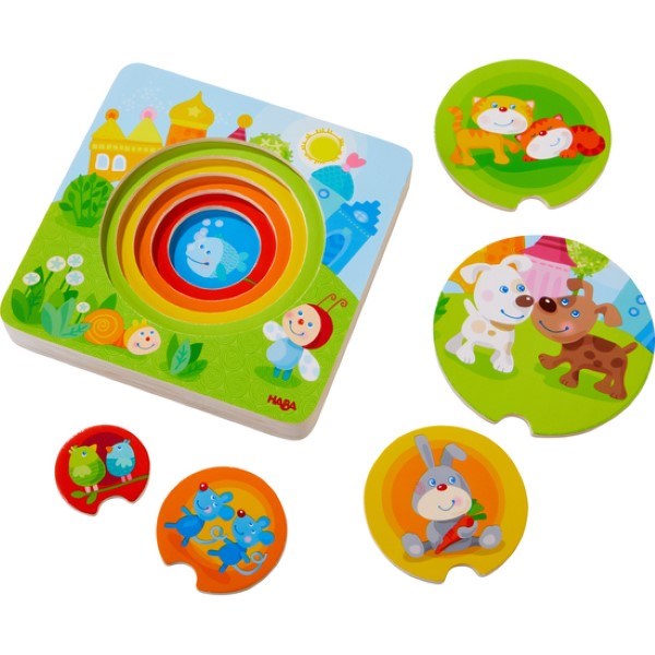 HABA Wooden puzzle Frolicking animal children (6899089080502)