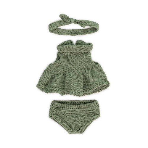 Miniland Clothing Eco Knitted Dress and Hairband 21 cm (7897591873762)