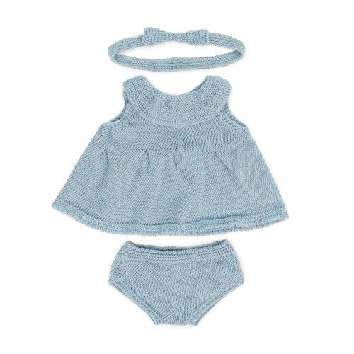 Miniland Clothing Eco Knitted Dress and Hairband 38cm (7897592168674)