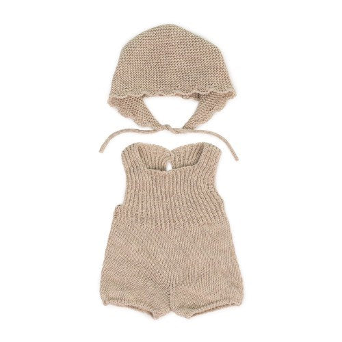 Miniland Clothing Eco Knitted Rompers and Bonnet 38cm (7897592234210)