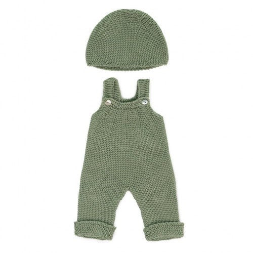 Miniland Clothing Eco Knitted Overalls & Beanie Hat 38cm (7897592365282)