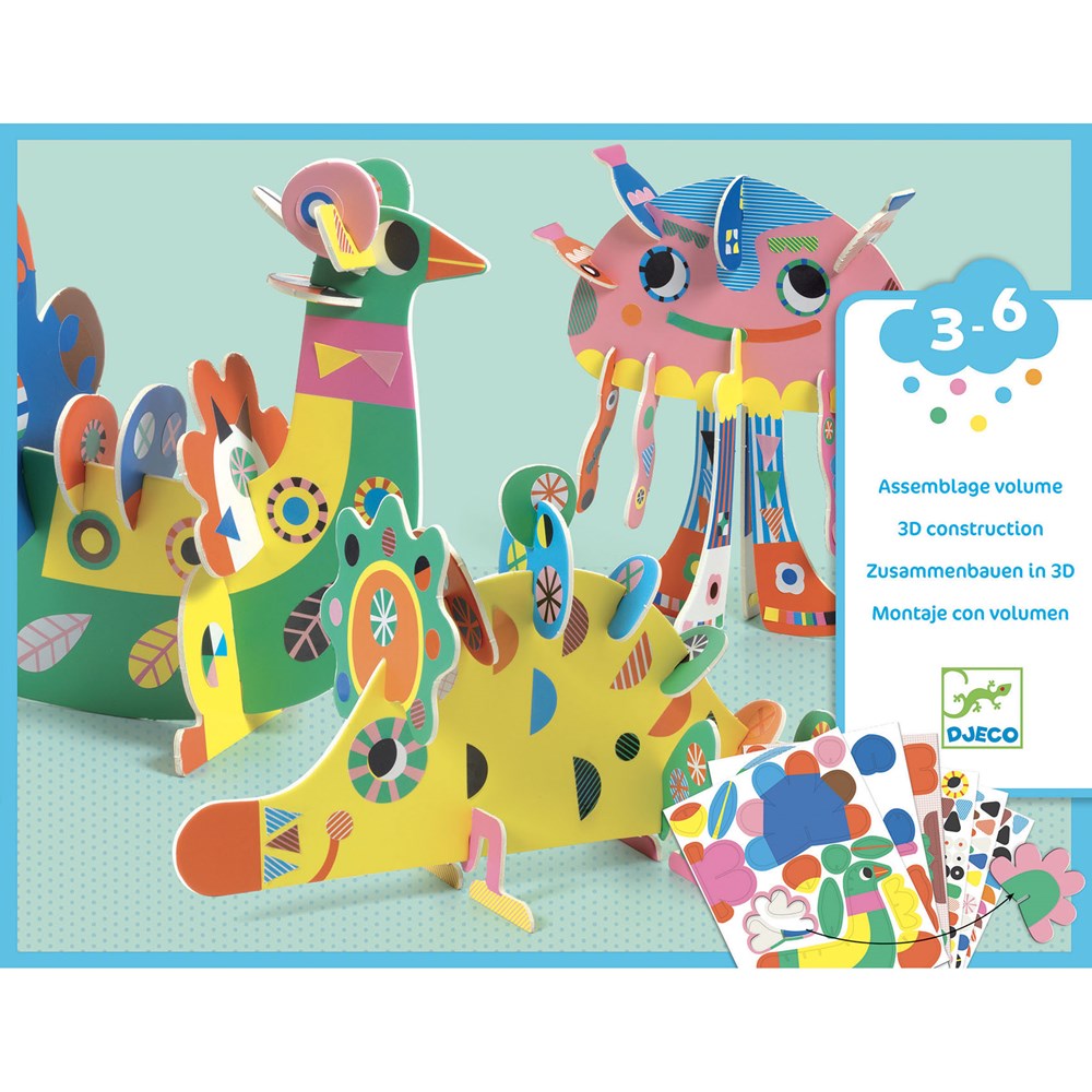 Djeco Three 3D animals Construction Set (7762942361826)