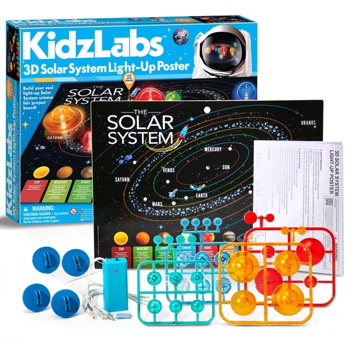 4M KidzLabs 3D Solar System Light-Up Poster (8239137063138)