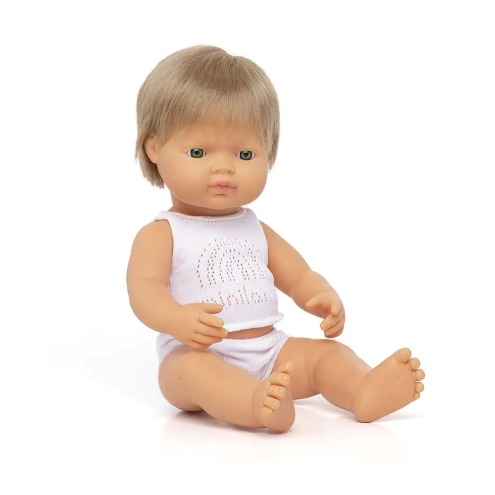 Miniland - Baby Doll - Caucasian Dark Blonde Boy 38cm (8088884379874)