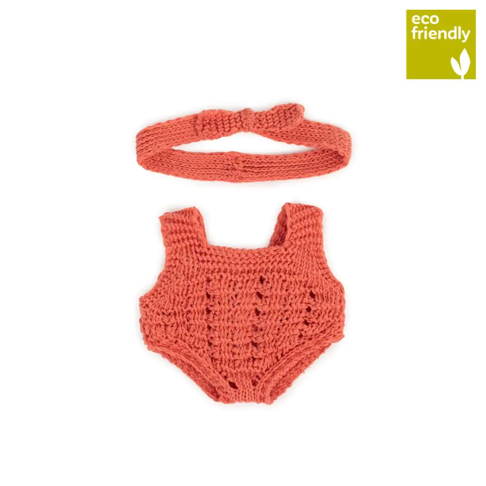 Miniland - Knitted Doll Outfit 21cm - Rompers & Headband (8088880251106)