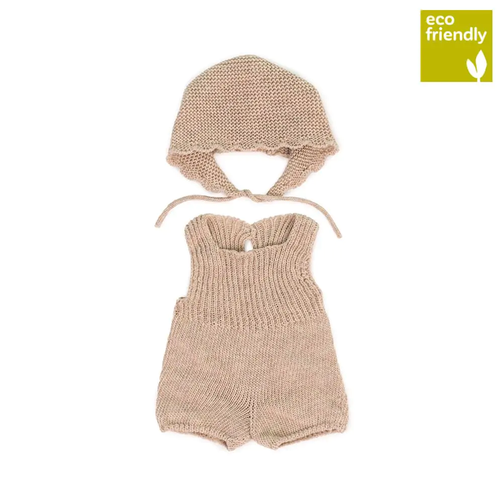 Miniland - Knitted Doll Outfit 38cm - Romper & Bonnet (8088883036386)