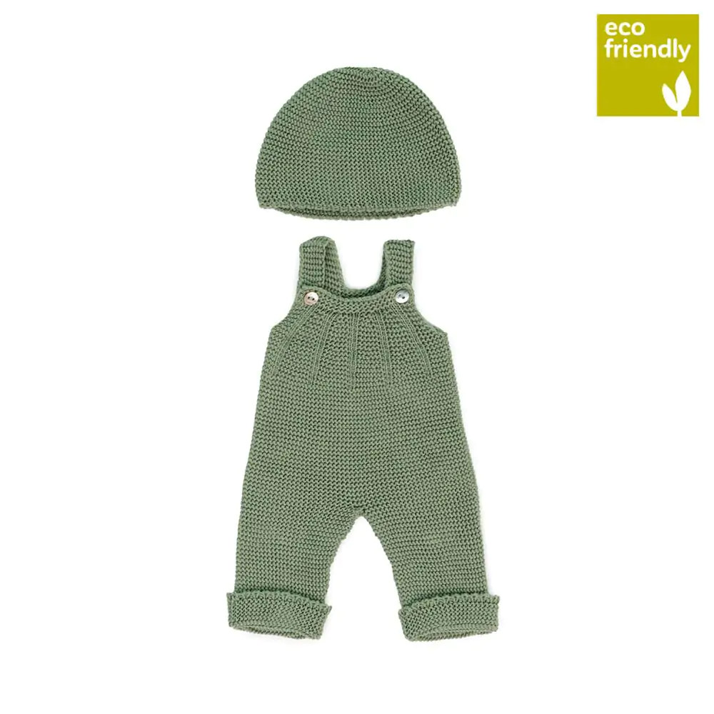Miniland - Knitted Doll Outfit 38cm - Overall & Beanie Hat (8088883134690)