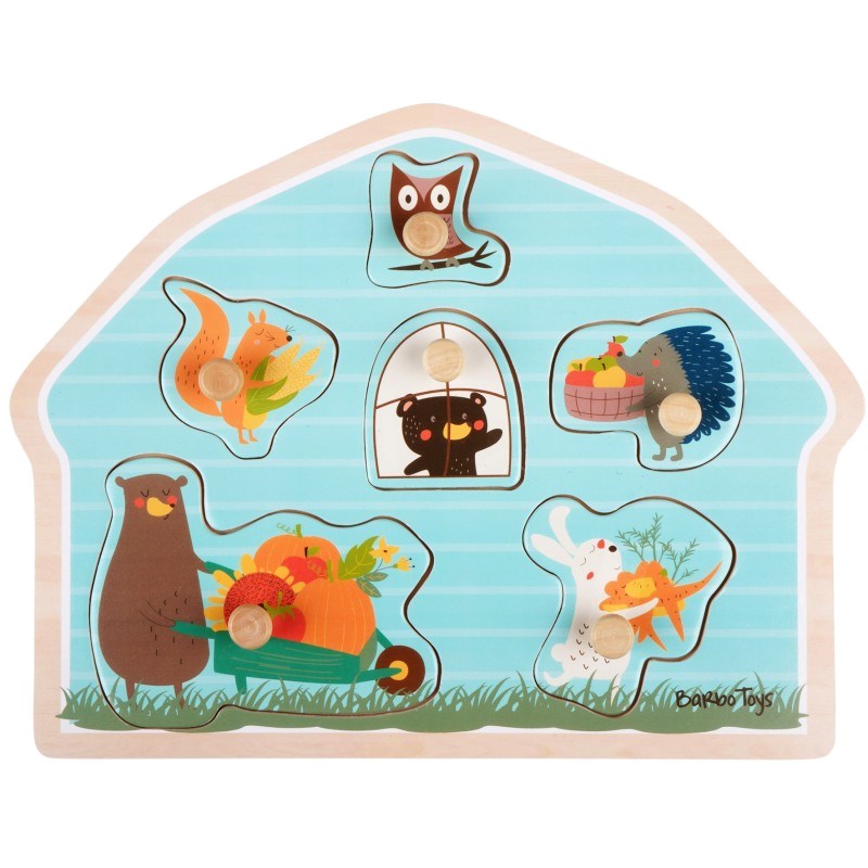 Barbo Toys Little Woodies Wooden Peg Puzzle (8262292668642)