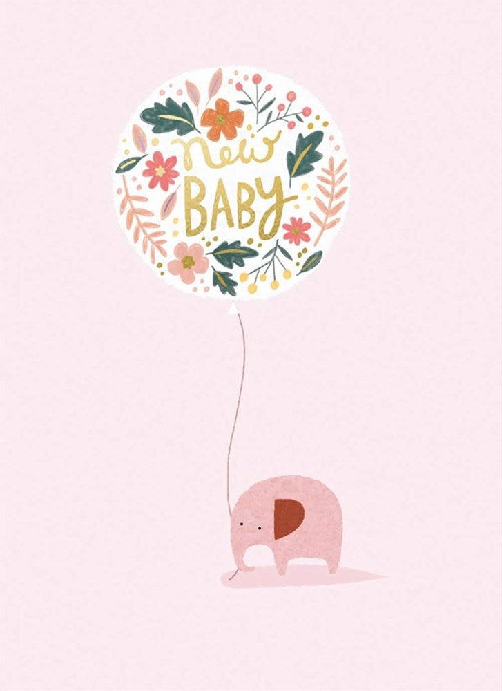 Museums & Galleries - Pink Baby Elephant - Baby Card (7726509129954)