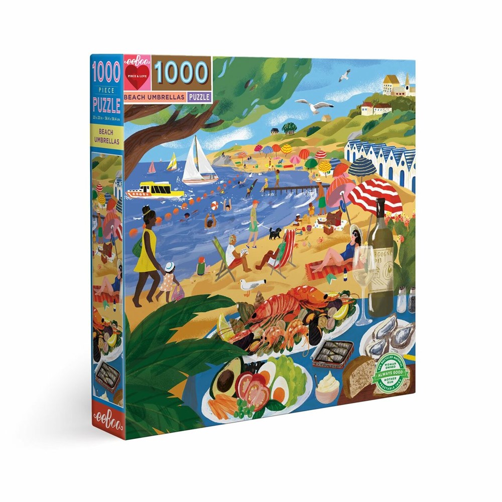 EeBoo 1000 piece puzzle- Beach Umbrella (7813025202402)