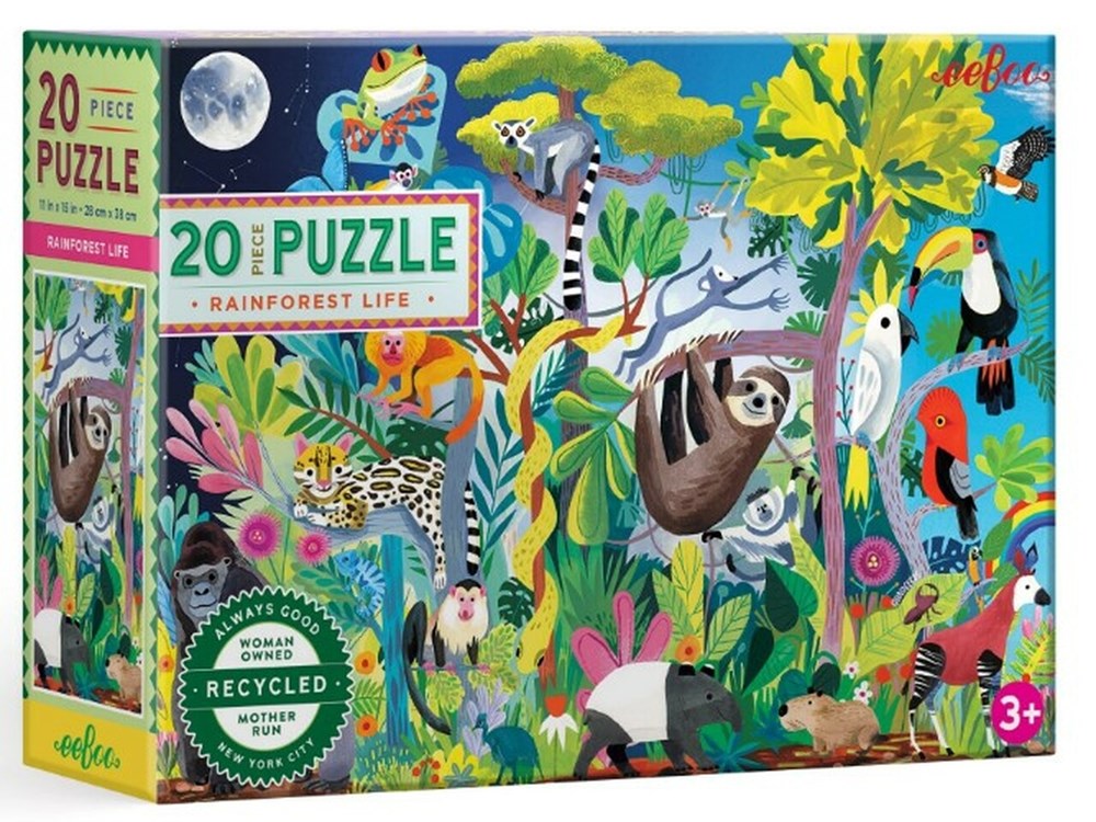 EeBoo 20pc Puzzle Rainforest Life (7773080223970)
