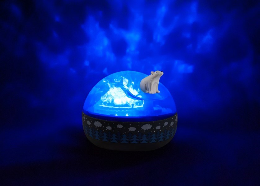 Trousselier Night Light Northern Lights Projector with Music- Bear on Ice (7854791917794)