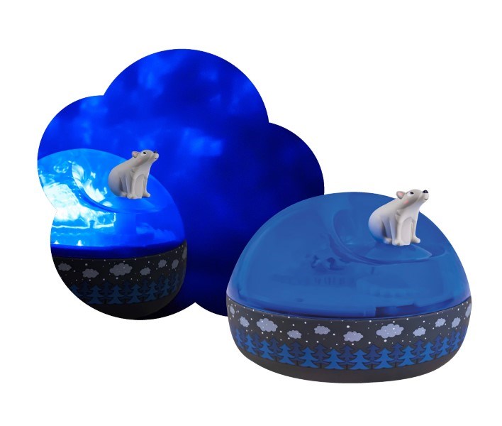 Trousselier Night Light Northern Lights Projector with Music- Bear on Ice (7854791917794)