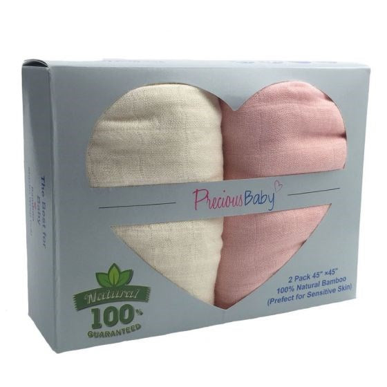 Baby First Baby Muslin Wrap Pink 2Pk (8266144514274)