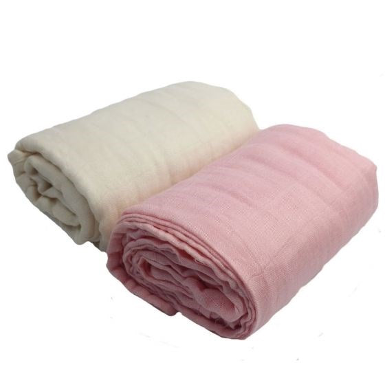 Baby First Baby Muslin Wrap Pink 2Pk (8266144514274)