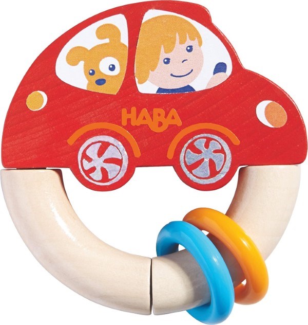 xHaba Wooden Baby Rattle Red Racer (6823014269110)