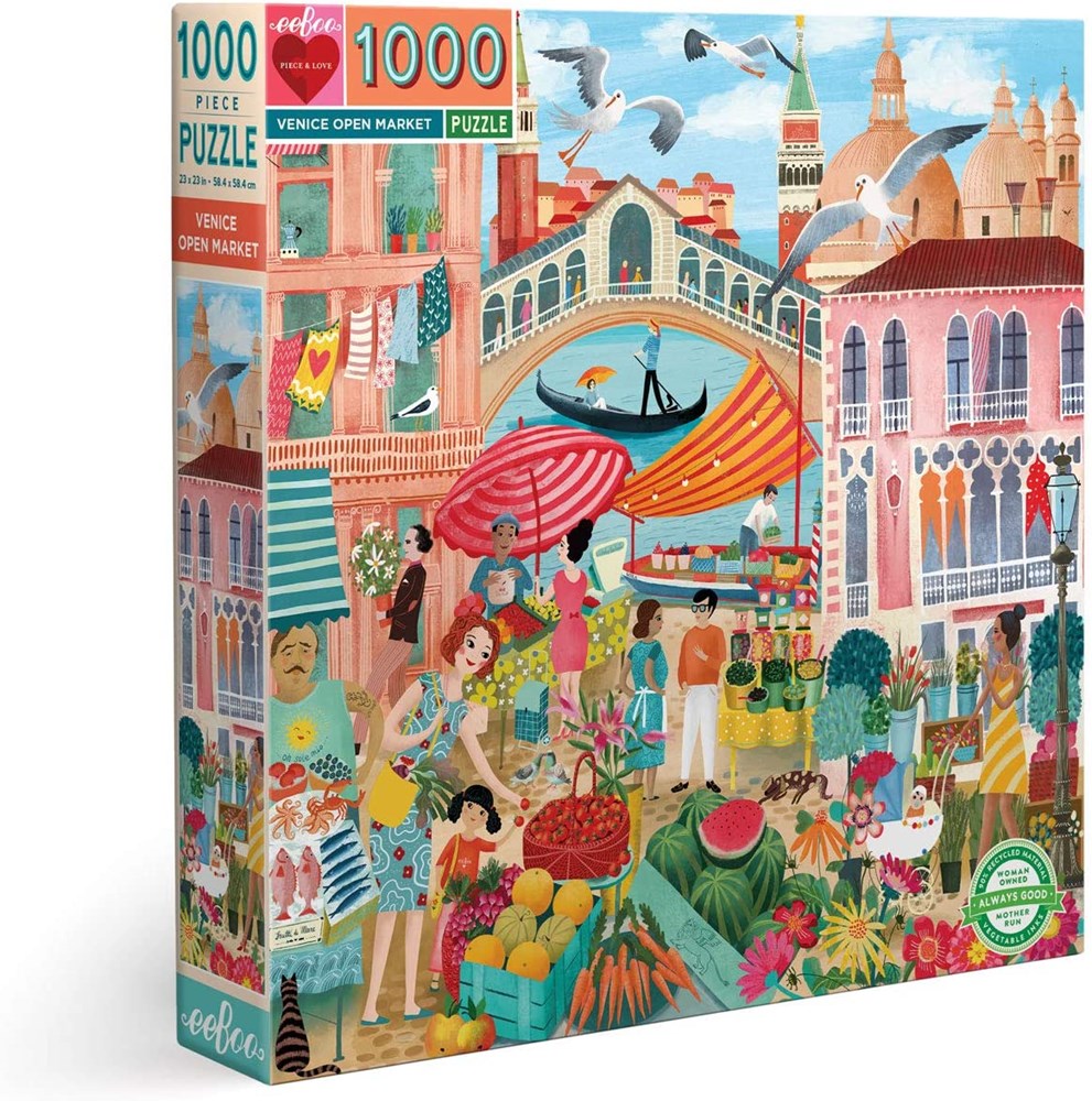 EeBoo 1000pc Puzzle Venice Open Market Sq (8264134164706)