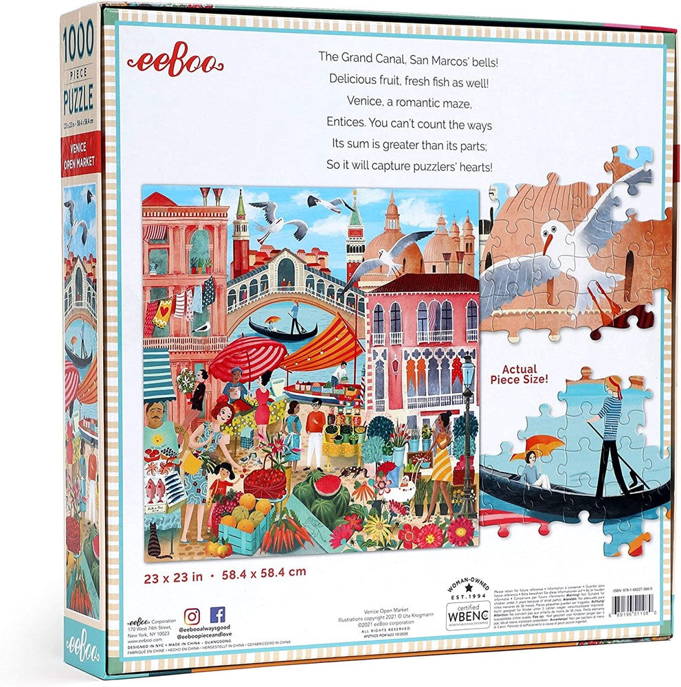 EeBoo 1000pc Puzzle Venice Open Market Sq (8264134164706)