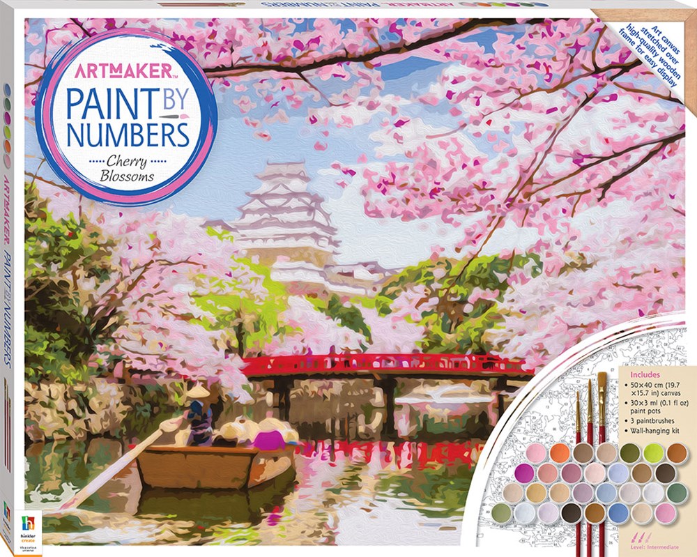 Hinkler Art Maker Paint by Numbers Canvas Himeji Castle (8264138064098)