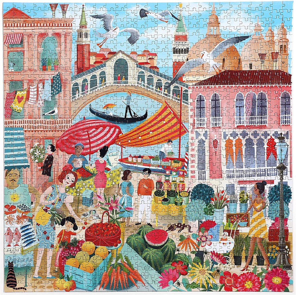 EeBoo 1000pc Puzzle Venice Open Market Sq (8264134164706)