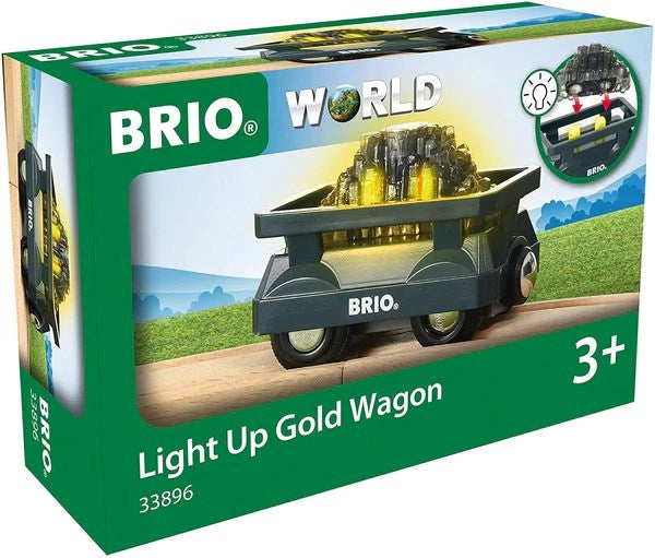 BRIO - Light Up Gold Wagon 2 pieces (8075024466146)