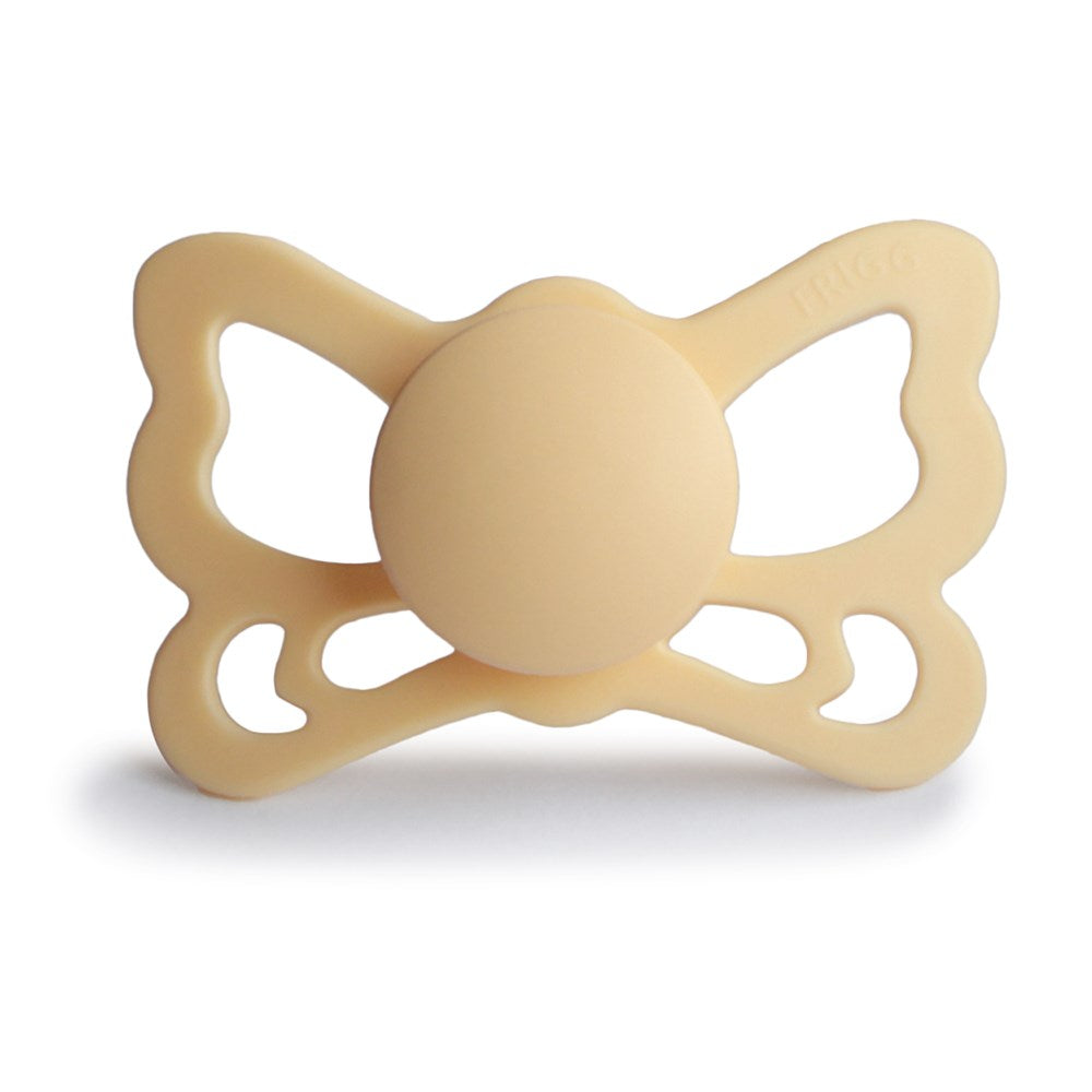 FRIGG Anatomical Butterfly Silicone Pacifier (Pale Daffodil) Size 2 (8030182113506)