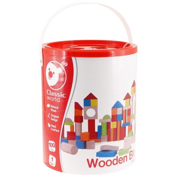 Classic World 100Pc Wooden Blocks - Barrel (8237402063074)