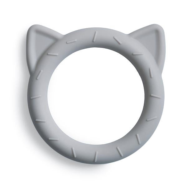 Mushie Cat Teether- Stone (6823410237622)